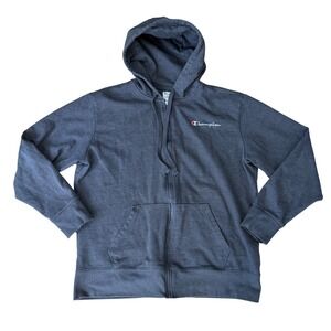 Champion Full Zip Hoodie Gray Heather Men's Large Cozy Athleisure